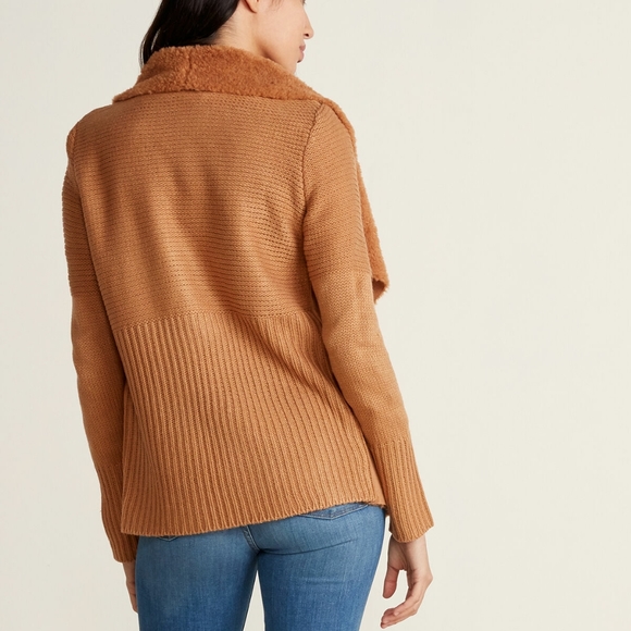 bagatelle Camel Faux Fur-Lined Cardigan Jacket - Picture 7 of 7